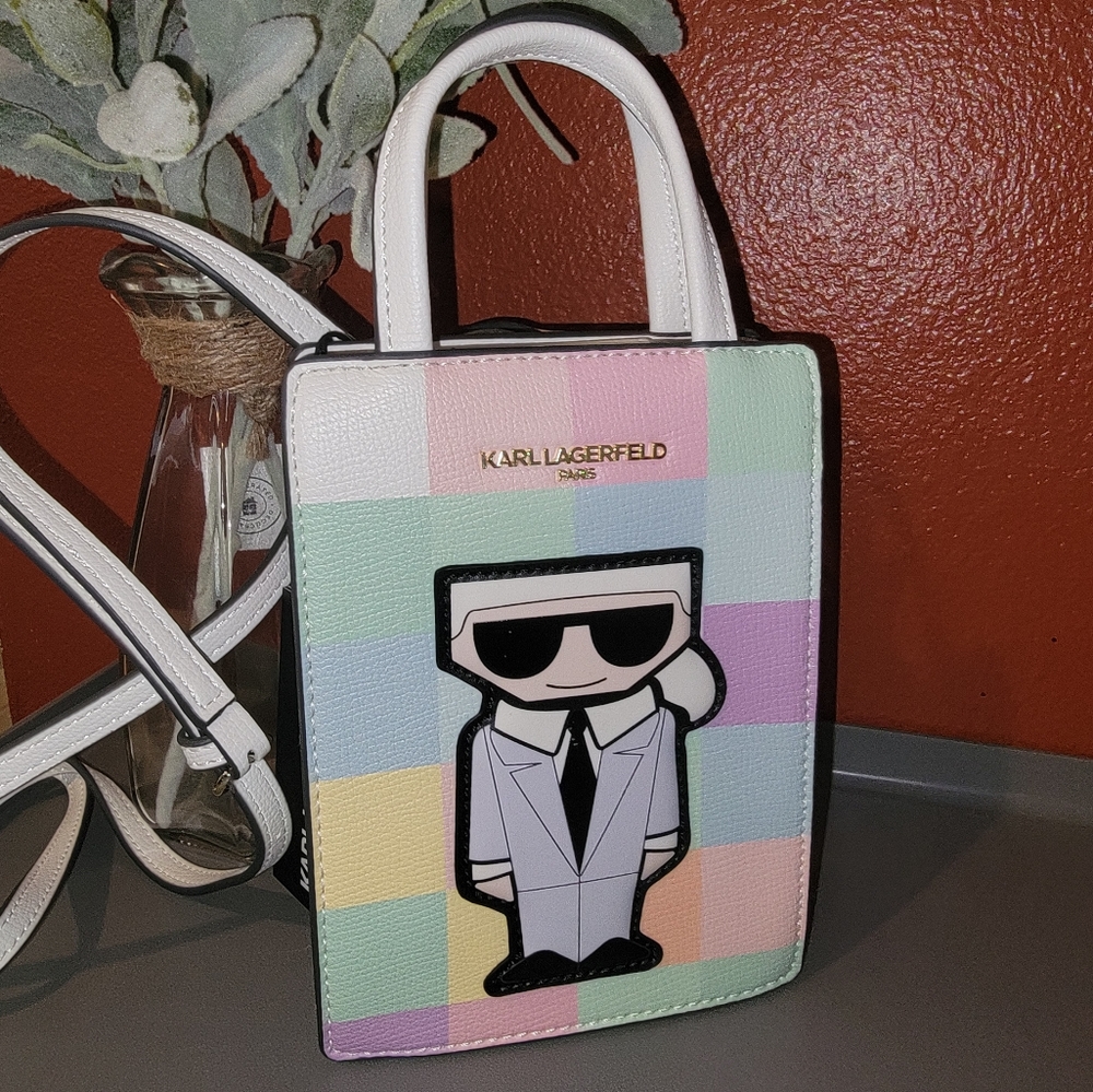 Karl Lagerfeld Paris Maybelle Leather Multicolor small top handle Crossbody Bag